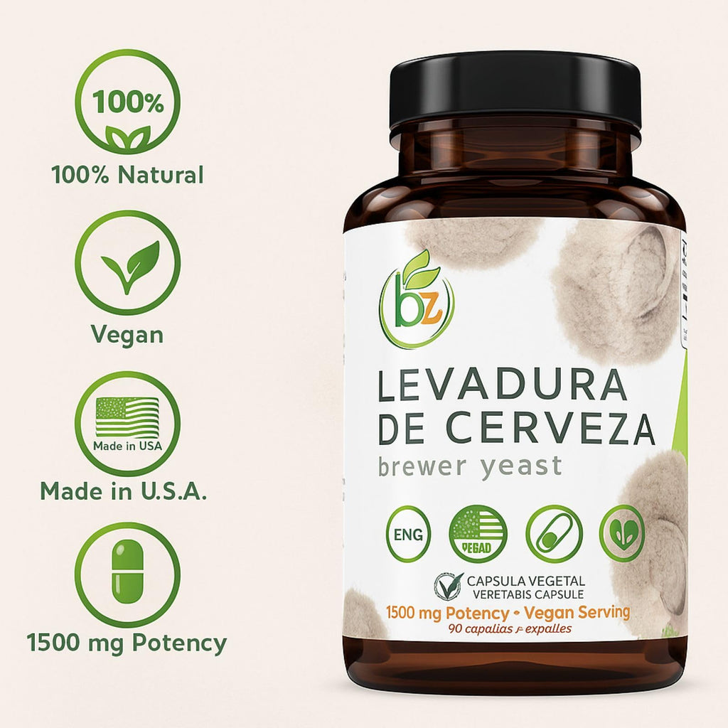 Levadura De Cerveza (Brewer���s Yeast Capsules) ��� 1500 mg Per Serving, 90 Veggie Caps ��� 100% Natural, Made in USA ��� Nutrient-Rich Superfood for Digestive & Immune Support | Dietary Supplement