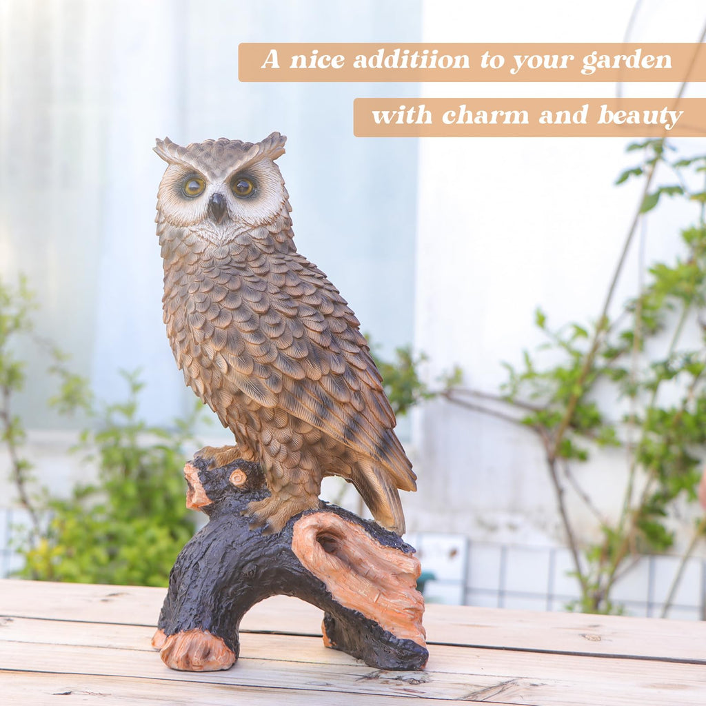 Owl Garden Statue Outdoor, Resin Outdoor Owl Statue, Owl Decoy Yard Decor