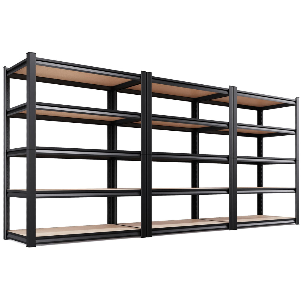 JOJUOU Set of 3 46" W Garage Shelving-2050 lbs 5 Tier Storage Shelves,Adjustable Heavy Duty Metal Shelving Unit and Storage Large Rack,Utility Steel Shelf for Warehouse Industrial Pantry 71"x46"x18"
