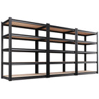 JOJUOU Set of 3 46" W Garage Shelving-2050 lbs 5 Tier Storage Shelves,Adjustable Heavy Duty Metal Shelving Unit and Storage Large Rack,Utility Steel Shelf for Warehouse Industrial Pantry 71"x46"x18"