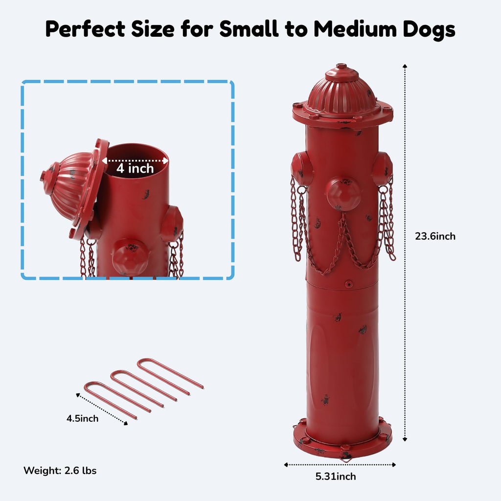 CaliDecor Fire Hydrant for Dogs to Pee On 24" Dog Fire Hydrant Pee Post
