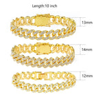 Jacruces 14K Gold Plated Ankle Bracelets for Women Cuban Link Anklets Plus Size Ankle Bracelet Layered Link Anklet Set Rhinestone Bling Anklets Jewelry for Women Gift Set
