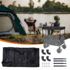 Black Removable Wagon Canopy Attachment with Rods, Foldable Sun Shade Cover