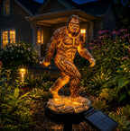 Bigfoot Solar Garden Light, Sasquatch Garden Statue with LED Glow, Waterproof Outdoor Yard Decor Stake, Resin Cryptid Lawn Pathway Light for Backyard Patio Porch Gift