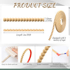 Leinuosen Flexible Molding Trim Peel and Stick for Walls 10ft Decorative Bead Pearl DIY Wall Trim for Bathroom Mirror Frame Border Backsplash Ceiling Cabinet TV Wall Edge(Wood,10ft /12 mm)