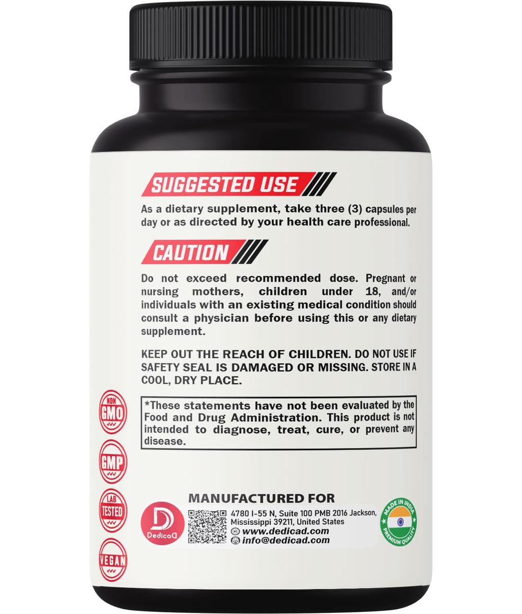 DEDICAD Sweet Wormwood Capsules 1500mg with Black Walnut & Cloves - 240 Vegan Capsules - Artemisia Annua Supplement for Immunity