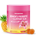 HUUAYAO Feminine Probiotics Gummies - Women's Probiotic Slippery Elm Gummies, Sugar-Free, Pineapple Flavor, 60 Count