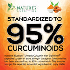 Turmeric Curcumin Supplement 1950mg - 95% Curcuminoids with Organic Turmeric & Ginger, BioPerine Black Pepper for Best Absorption, Nature's Vegan Joint Support, Non-GMO, Bottled in USA - 240 Capsules