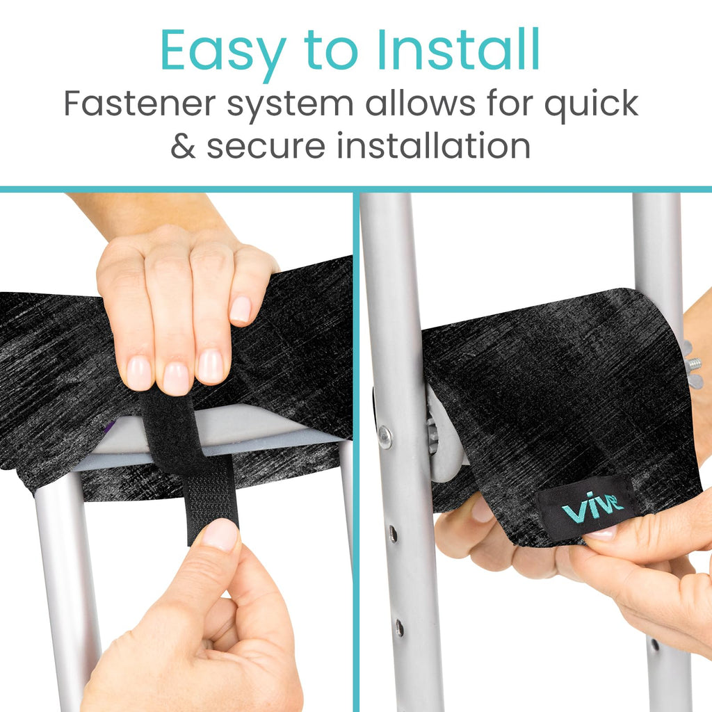 Vive Premium Crutch Pads & Hand Grips - Comfortable, Breathable, Machine Washable Padding - Moisture Wicking & Odor Reducing Pillow Accessory Covers for Adult & Youth Walking Crutches