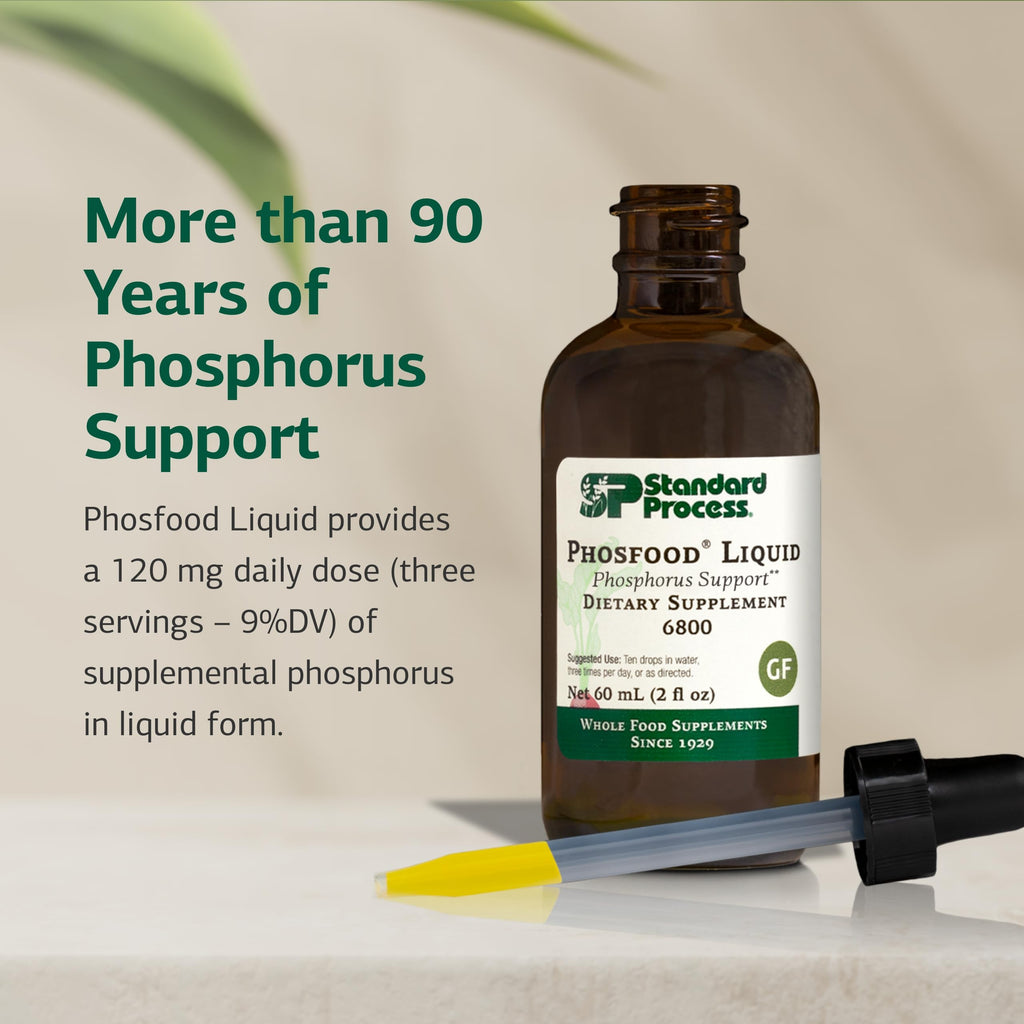 Standard Process Phosfood Liquid - Phosphorus Supplement for Nutritional Balance - Gluten-Free, Vegan & Non-Soy - 60 mL (2 fl oz)