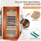 OUTEXER Far Infrared Sauna Home Sauna Spa Room Low-EMF 1020W Indoor Wood Saunas for Home with 7 Color Light 31.5"x31.5"x63"