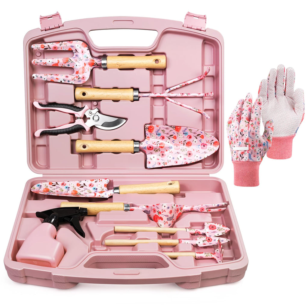 Grenebo 12-Piece Gardening Tool Set, Heavy-Duty Garden Tools for Women