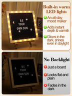 10"×10" Felt Letter Board with LED Lights & Stand for Halloween Party Decor