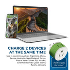 OREI Australia, New Zealand, China Power Plug Adapter with 2 USA Inputs - Travel 3 Pack - Type I (US-16) Safe Grounded Use with Cell Phones, Laptop, Camera Chargers, CPAP, and More