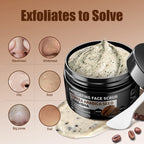 JVR Face Scrub for Men, Facial Scrub for Deep Exfoliating, Cleansing Blackheads, Ingrown Hair, Pre-shave Soften, Organic Formulated with Coffee Extract, AHA and BHA Face Exfoliator (8.46 oz)