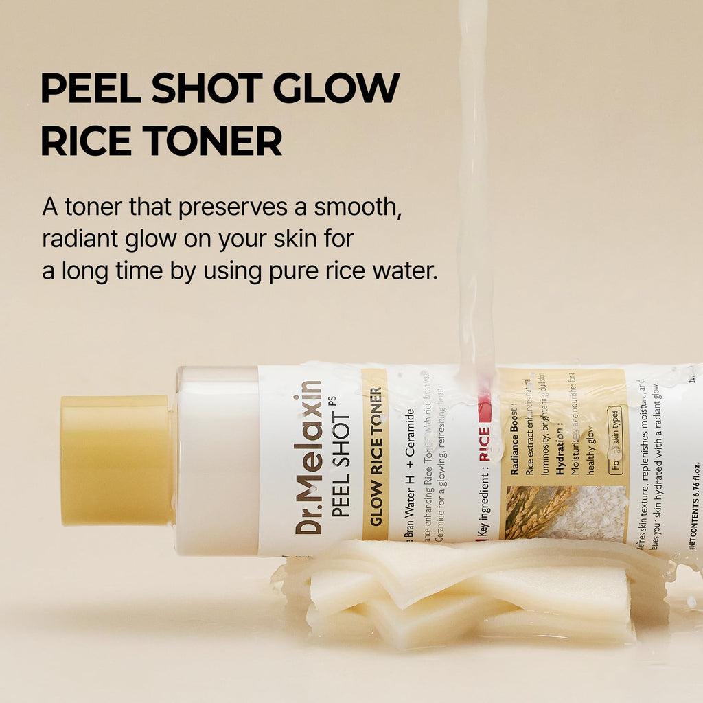 Dr.Melaxin Peel Shot Glow Rice Toner 200ml hydrated Skin Cleansing Skin Korean Skin Care