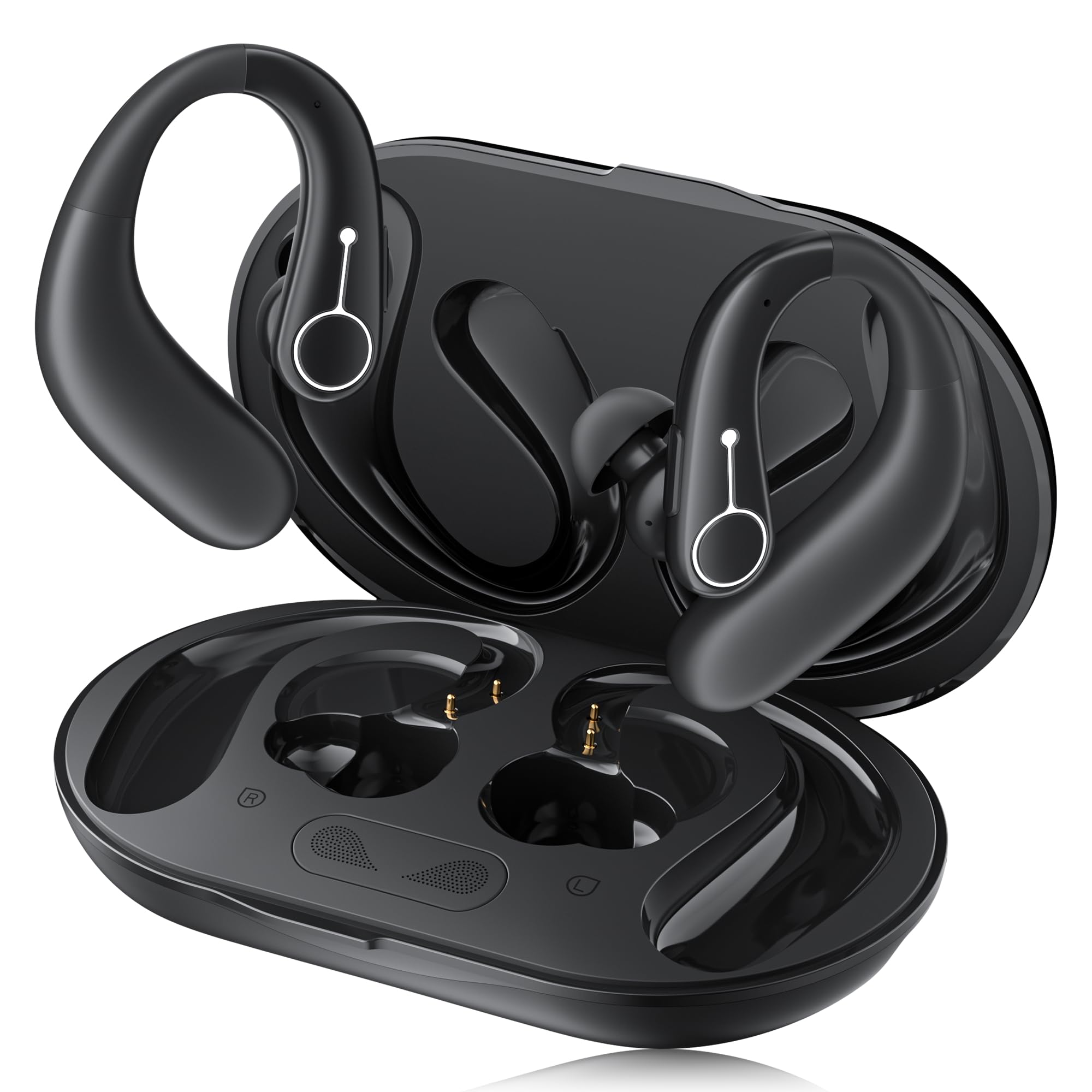 Hearing Aids, OTC Hearing Aids for Seniors with Bluetooth, Hearing Aid Rechargeable with Noise Cancellation, Hearing Amplifier for Moderate Hearing Loss (Black)