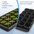 10-Pack Heavy-Duty 1020 Seed Trays – Durable, Thick Plastic Flats for Seed Starting, Microgreens & Transplanting – Fits 7.3'' Humidity Dome and 4'' Planter (21" x 11", 2.76" Deep, No Drain Hole)