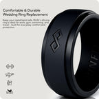 Rinfit Silicone Wedding Band for Men, Infinity - Pack C, Size 10