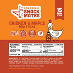New Primal Snack Mates Chicken & Maple Mini Meat Sticks, 15 Count