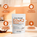 WDVNEX Vitamin D3 K2 Magnesium Complex, Extra Strength D3 & K2 with Triple Magnesium Softgels, D3 + K2 (Mk-7) | Support Bone & Immune | Improve Energy | Non-GMO, 200 Softgels (1) (1)