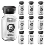 Ks-Tek Sterile Empty Vials with Self Healing Injection Port,with Flip Off Aluminum Cap,Sterile Package (15ml,10)