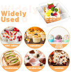 Kucoele 50 Pack Small Charcuterie Boxes with Clear Lids, To Go Paper Dessert Boxes Bakery Boxes, 5 Inches Disposable Food Containers for Cookies, Cupcakes, Slice Cakes, Strawberries (White)