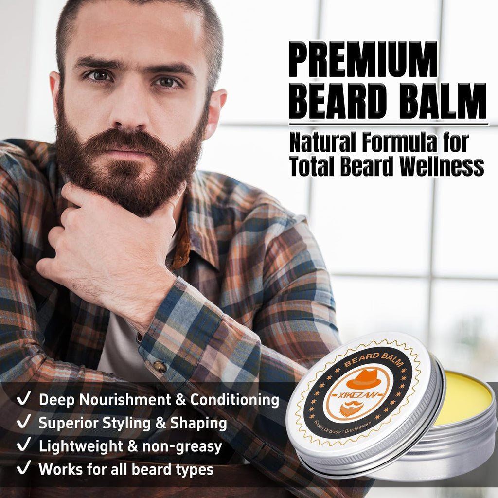 XIKEZAN Beard Kit Gifts for Men Beard Grooming/Care-Soften,Soothe Mustache