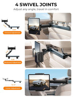 LISEN iPad Holder for Car Tablet Mount, 4 in 1 Adjust Arm Back Seat Stand