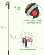 SFTPO 3-in-1 Crack Weeder Long Handle, Adjustable Crevice Weeding Tool with Stainless Steel Weed Brush and 2 Scrapers Weed Puller Tool for Driveway, Sidewalk, Lawn to Remove Weeds Moss Dirt (58.6")