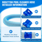 5-Pack Upgrade R0527700 Pool Cleaner Hose for Zodiac MX6 MX8-39 Inch Twist Lock Replacement Hose - Compatible with Baracuda MX6, MX8, X7, T3, T5 Pool Vacuums - Part R0527700