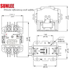 SunLee 2 Pole 40 Amp contactor 120v Coil UL 2 Pole Lighting Load 50 AMP Contactor Equivalent to 42CF15AF for Condenser Compressor HVAC Contactor