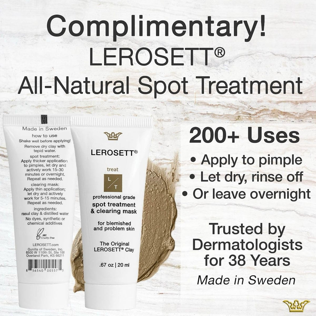 Gunilla Of Sweden LEROSETT ClearPoint Anti Acne Pills, Natural Supplements for Acne Treatment for Oily Skin & Breakouts. 60 Caps