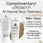 Gunilla Of Sweden LEROSETT ClearPoint Anti Acne Pills, Natural Supplements for Acne Treatment for Oily Skin & Breakouts. 60 Caps
