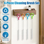 AONEZ Straw Cleaner Brush Set with Color Hanging Loop, 4 Pack