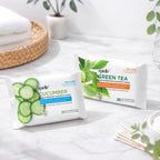 Epielle Cucumber Makeup Remover Wipes, Gentle Daily Facial Cleanser Towelettes, Remove Dirt, Oil & Waterproof Mascara, Stocking Stuffers, 30 Count (Pack of 6)