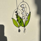Real Stain Glass Decor Birth Flower Suncatcher Lily of The Valley Suncatcher Lily of the Valley Stained Glass Window Hanging Plant Room Decor Hanging Plant Lover Gifts Home Gardening Gifts for Women