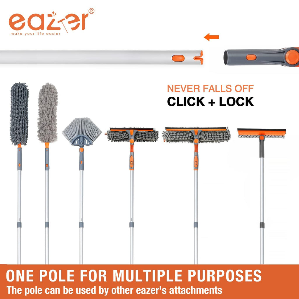 eazer Professional Window Squeegee, 2-in-1 Rotatable Squeegee for Window Cleaning Kit, Window Cleaner Tool, Window Washing Equipment Kit with Extension Pole (20''-30'') for Shower/Windshield