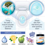 eHouse Automatic Toilet Cleaner with Refill — Flush-Activated Toilet Bowl Cleaner, Household Cleaning Solution - Toilet Cleaners for Hard Water, Removes Rust & Limescale, Fresh Apple Scent.
