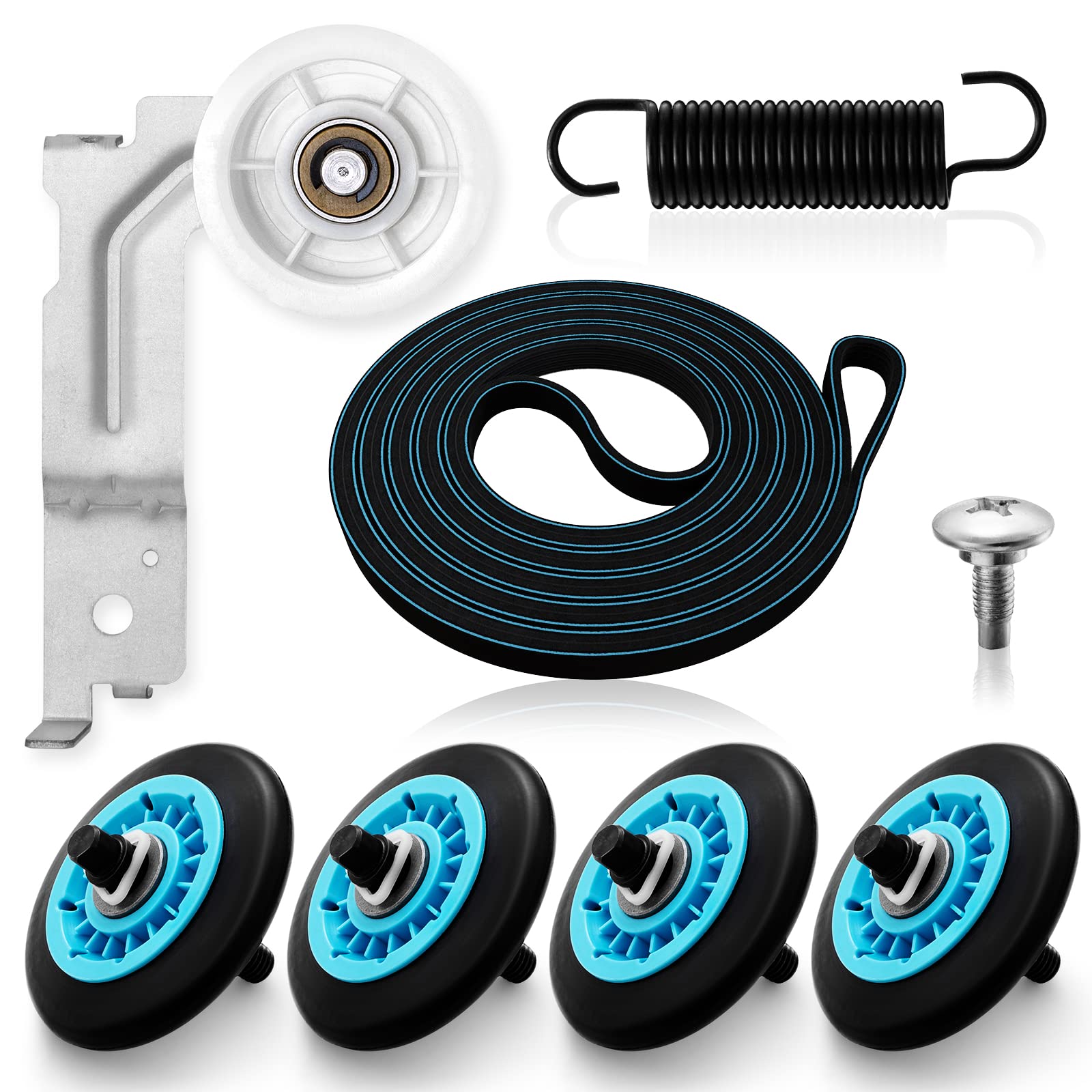 Upgraded Sam-Sung Dryer Repair Kit for DC97-16782A Samsung Dryer Roller Replacement Kit, DC93-00634A Dryer Idler Pulley, 6602-001655 Dryer Belt, Replacement for Samsung Dryer Parts (Figures 6 and 7)