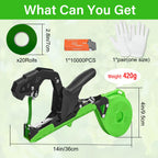 Audasi Plant Tying Machine Updated Plant Hand Tying Machine Plant Binding Machines Garden Tying Tool Tape Gun Plant Tie Machine with 10000 PCS Staples 20 Rolls Green Tape for Tomato Grape Pepper