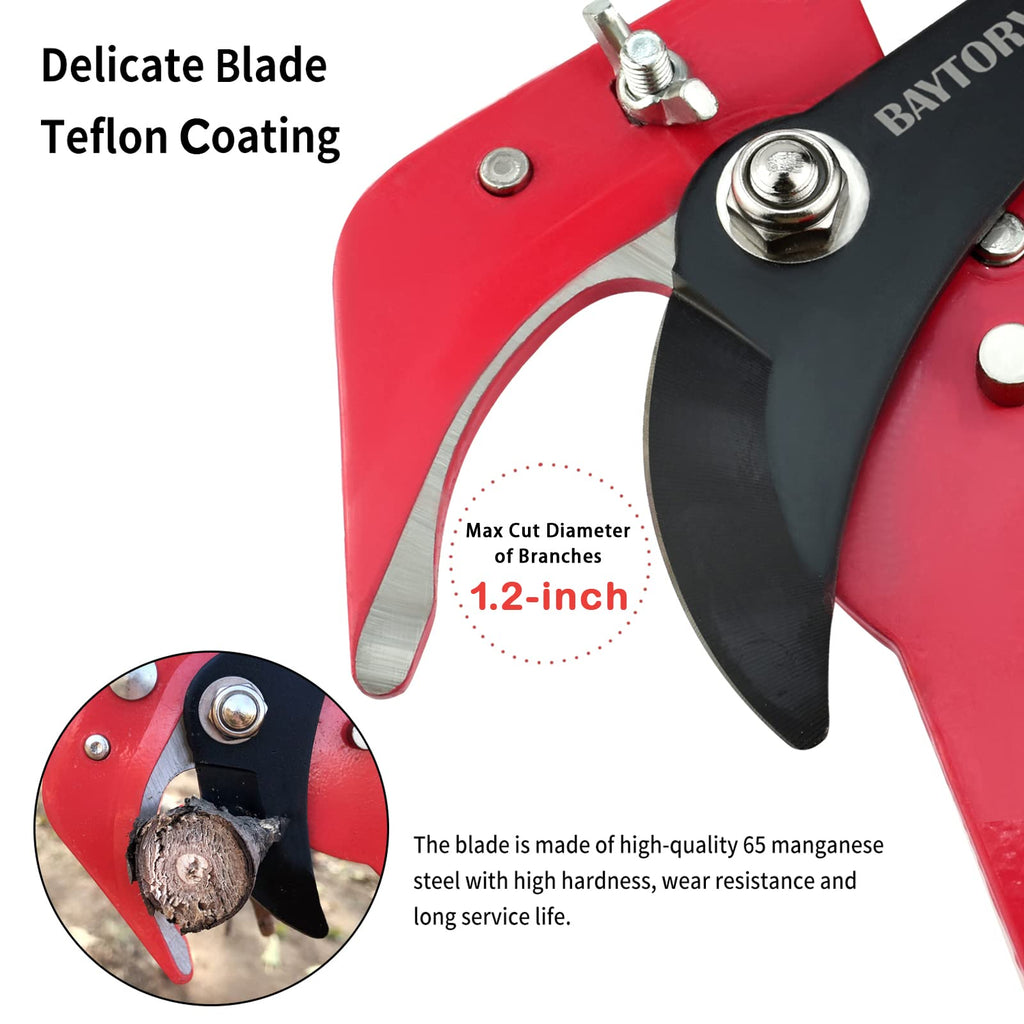 BAYTORY Extendable Tree Pruner Saw Head Without Pole, High-Altitude Branches Trimmer Pruning Shears, Harvester Clipper for Plant Twig Vine, Garden Trimming Tool
