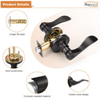 Probrico Oil Rubbed Bronze Privacy Door Levers Interior Keyless Handles Lock Set Leversets (Bed and Bath),Left/Right Handed, 10 Pack