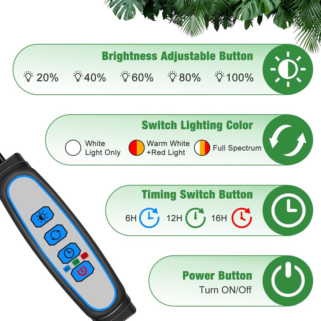 wolezek Clip on Grow Lights for Indoor Plants, Full Spectrum 6000K
