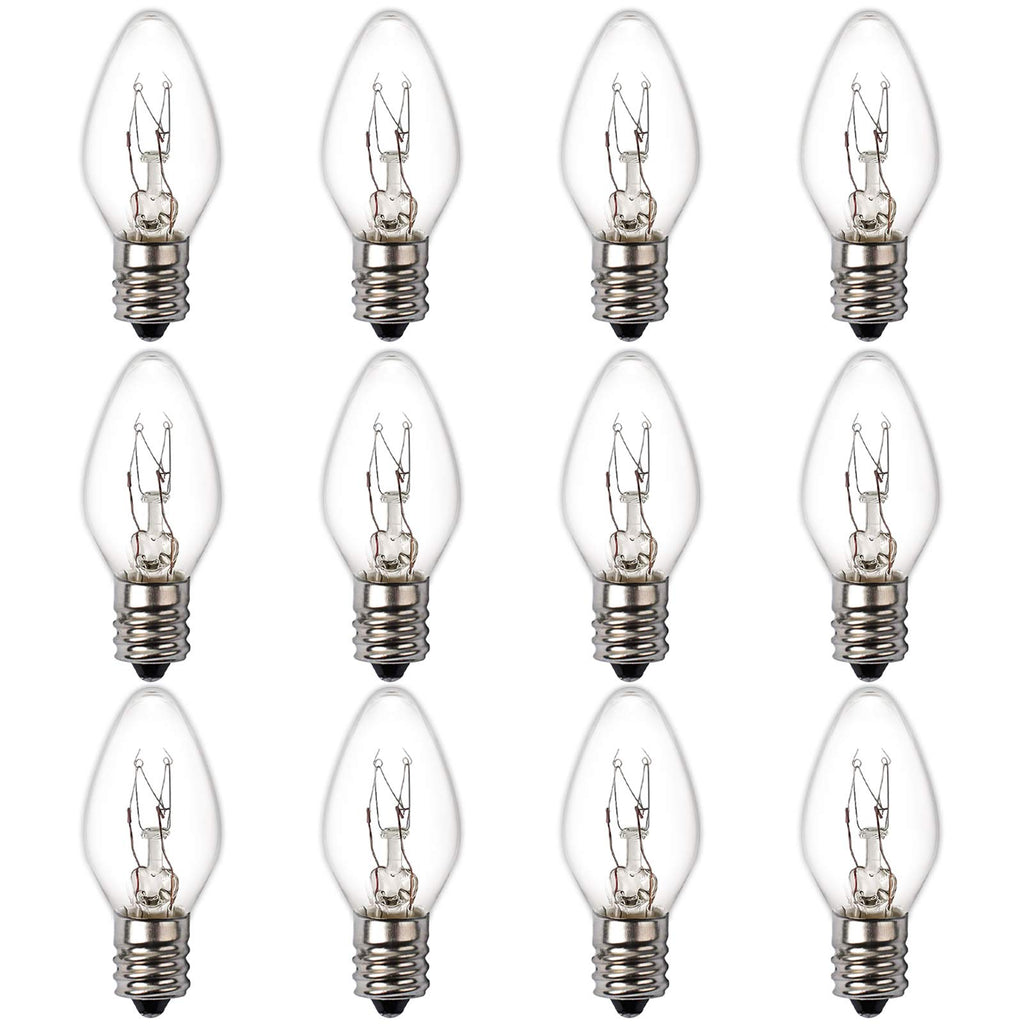 SalPhines 15 Watt Himalayan Salt Lamp Bulbs, 12Pack Dimmable Night Light Bulbs with E12 Base, for Rock Salt Lamp, Scentsy Warmer Wax Diffuser, Candle Warmers