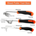 3 Pack Weed Puller Tool Set, Stainless Steel Weeding Tools for Gardening