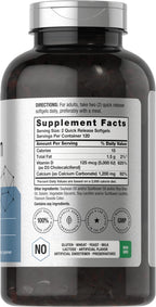 Horbäach Calcium 1200 mg with Vitamin D3 | 240 Softgels | 5000 IU Vitamin D3 | Absorbable Calcium Supplement for Women and Men | Non-GMO, Gluten Free