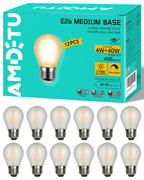 AMDTU Vintage E26 LED Edison Bulb 40W Small Globe 2700K Soft White Frosted Dimmable 40 Watt Warm G45 Medium Standard Base Bulbs Ideal for Home Lighting Fixtures Create Cozy Ambiance in Bedrooms