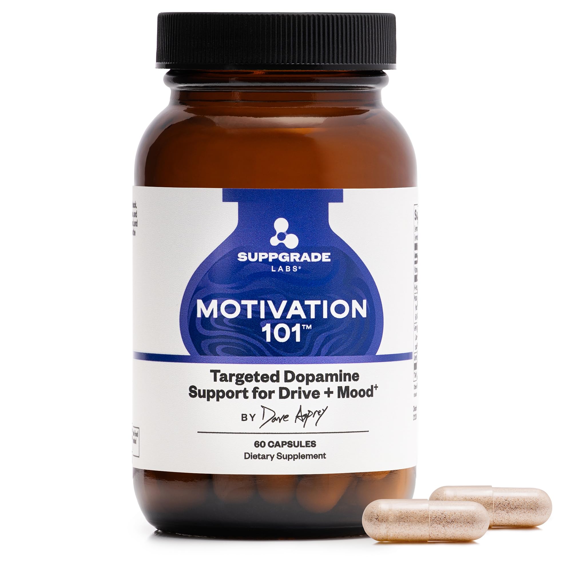 Suppgrade Labs Motivation 101 by Dave Asprey | Targeted Dopamine Support for Drive + Mood | Supports Focus, Memory, Learning, Balanced Moods, and Positive Mental Outlook | 30 Day Supply