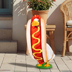 JcHrmers Hot Dog Goose Outfits Hotdog Porch Goose Clothes, Fits 23" Cement Plastic Goose Statue for Outdoor Garden Yard Patio Art Decoration